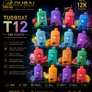 TUGBOAT T12 12K Puffs – Premium Disposable Vape