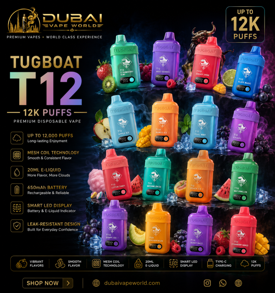 TUGBOAT T12 12K Puffs – Premium Disposable Vape