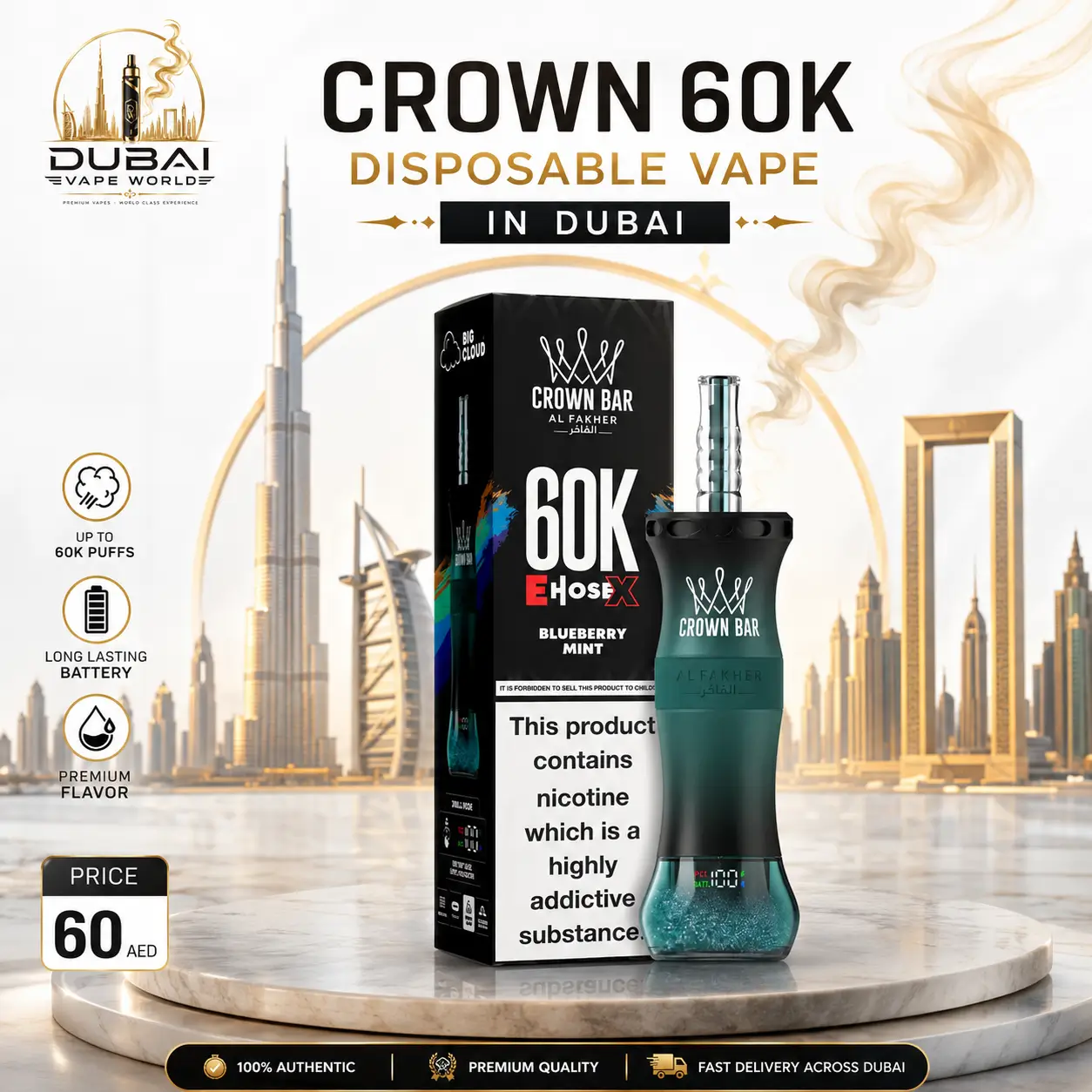 Crown 60K Disposable Vape in Dubai