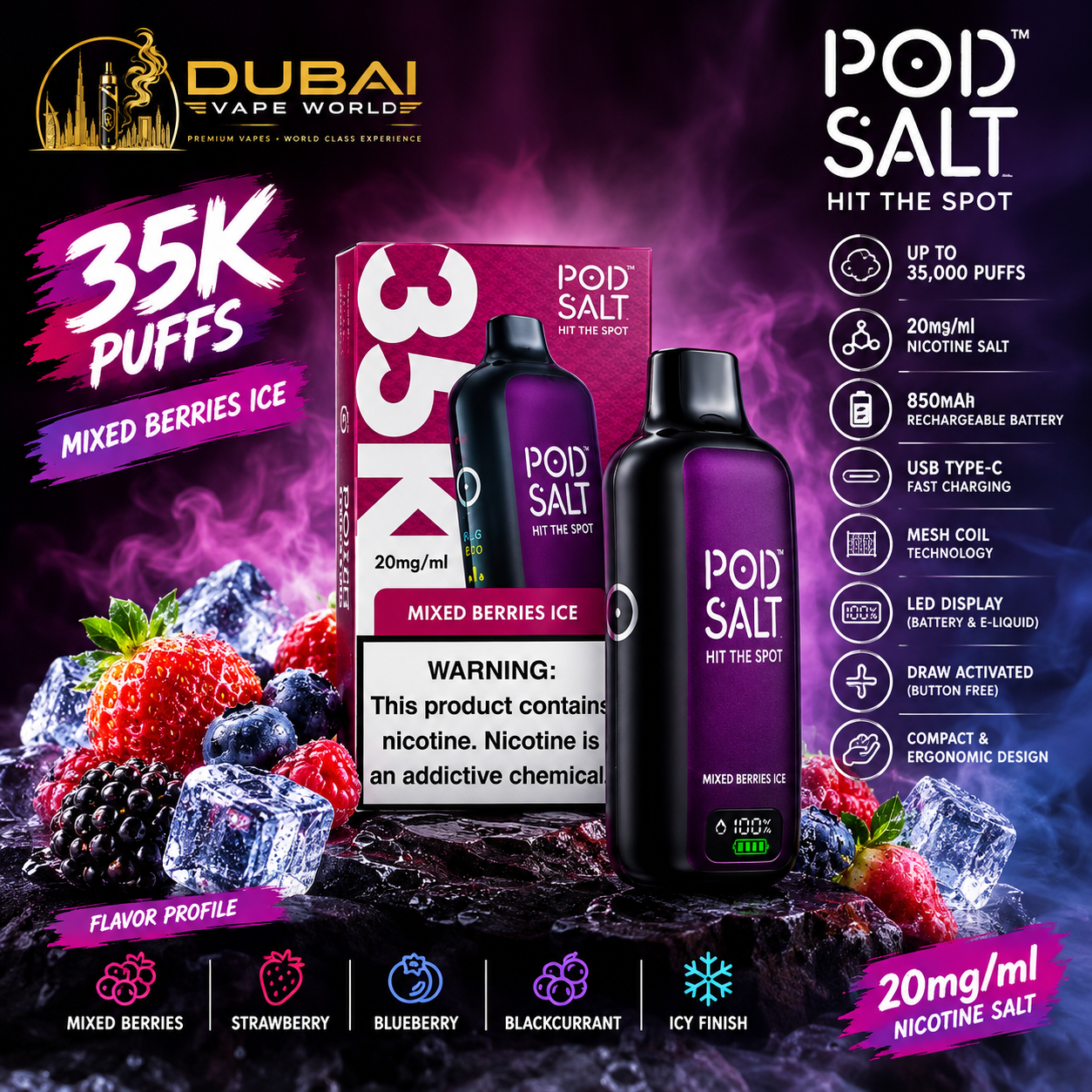 POD SALT 35K Disposable Vape in Dubai